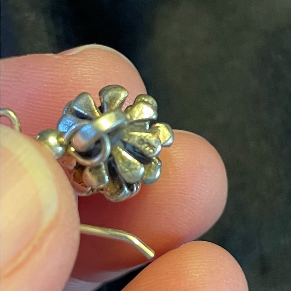 Sterling Silver Pinecone Dangle Earrings - image 3